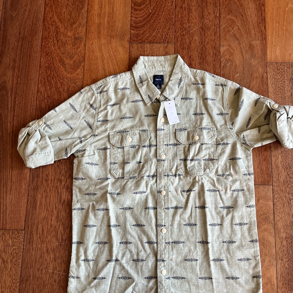 GAP Light Olive Button-Up Shirt